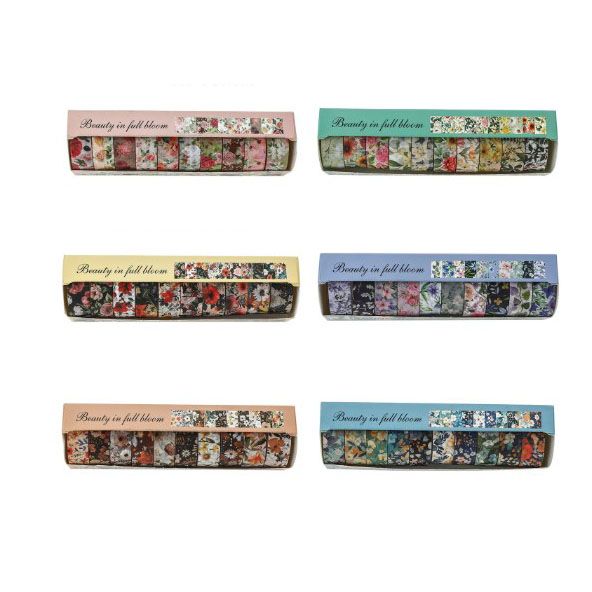 10-Roll Floral Washi Tape Set (Style 1) - 15 mm x 2 m Decorative Flower view 5