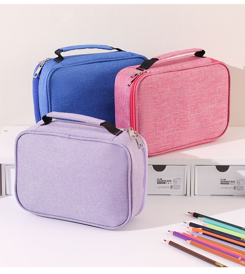 Large Capacity 72-Slot Pencil Case - Pink Multi-Layer Zipper Stationery view 7