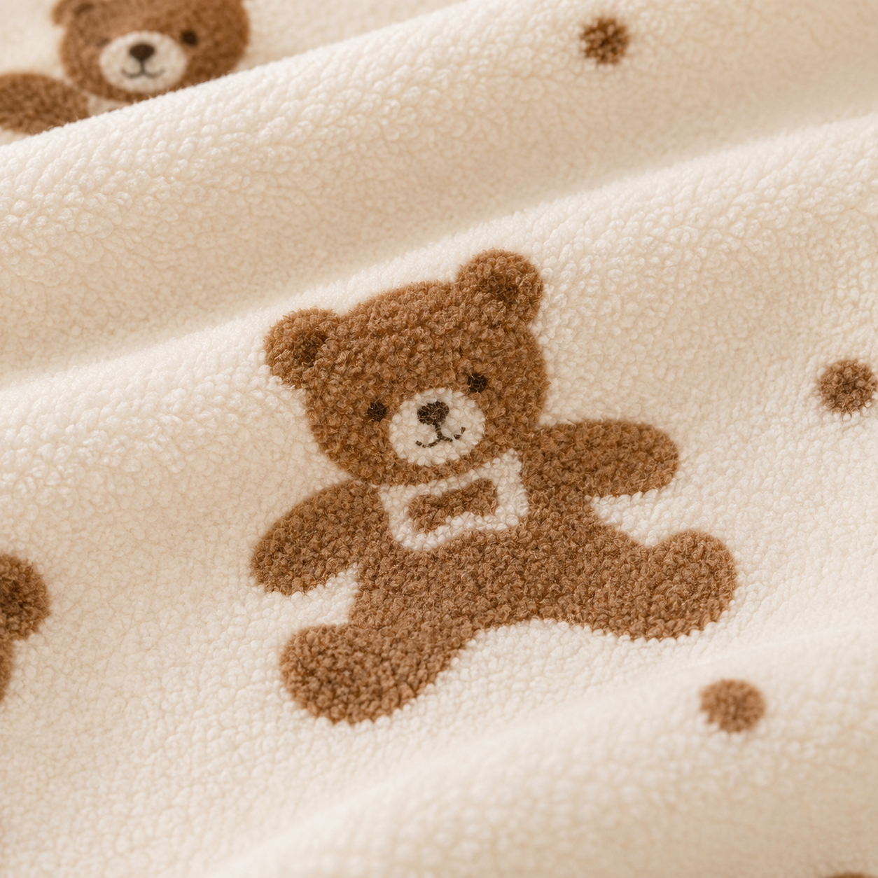 5 Mixed Colors Soft Absorbent Towel Set - Bear Print Face and Bath Towels with view 5