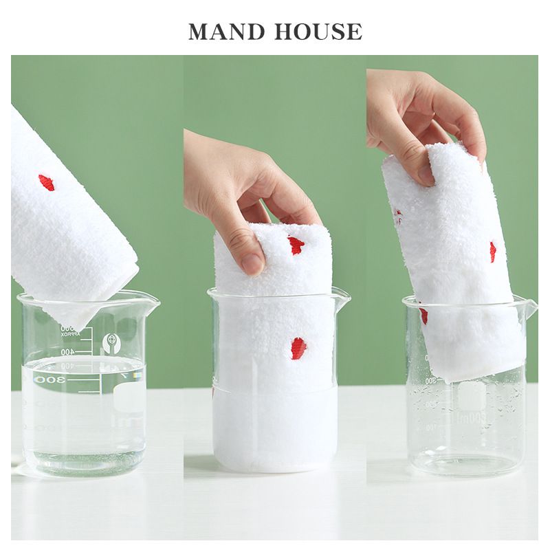 5 Mixed Colors Hanging Hand Towels- 30 x 30 cm Soft Absorbent Quick-Dry Square view 5