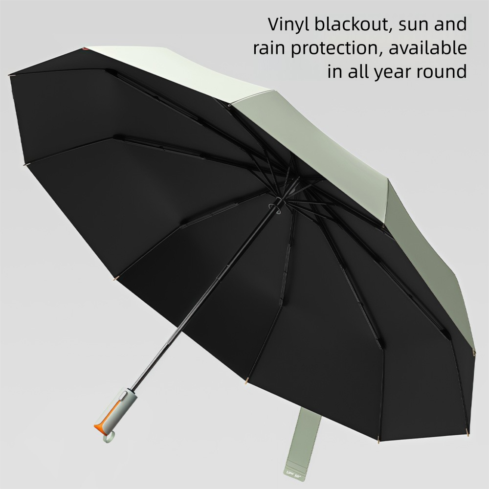 Automatic Folding Umbrella (Mint Green)- 105 cm Large Canopy view 4