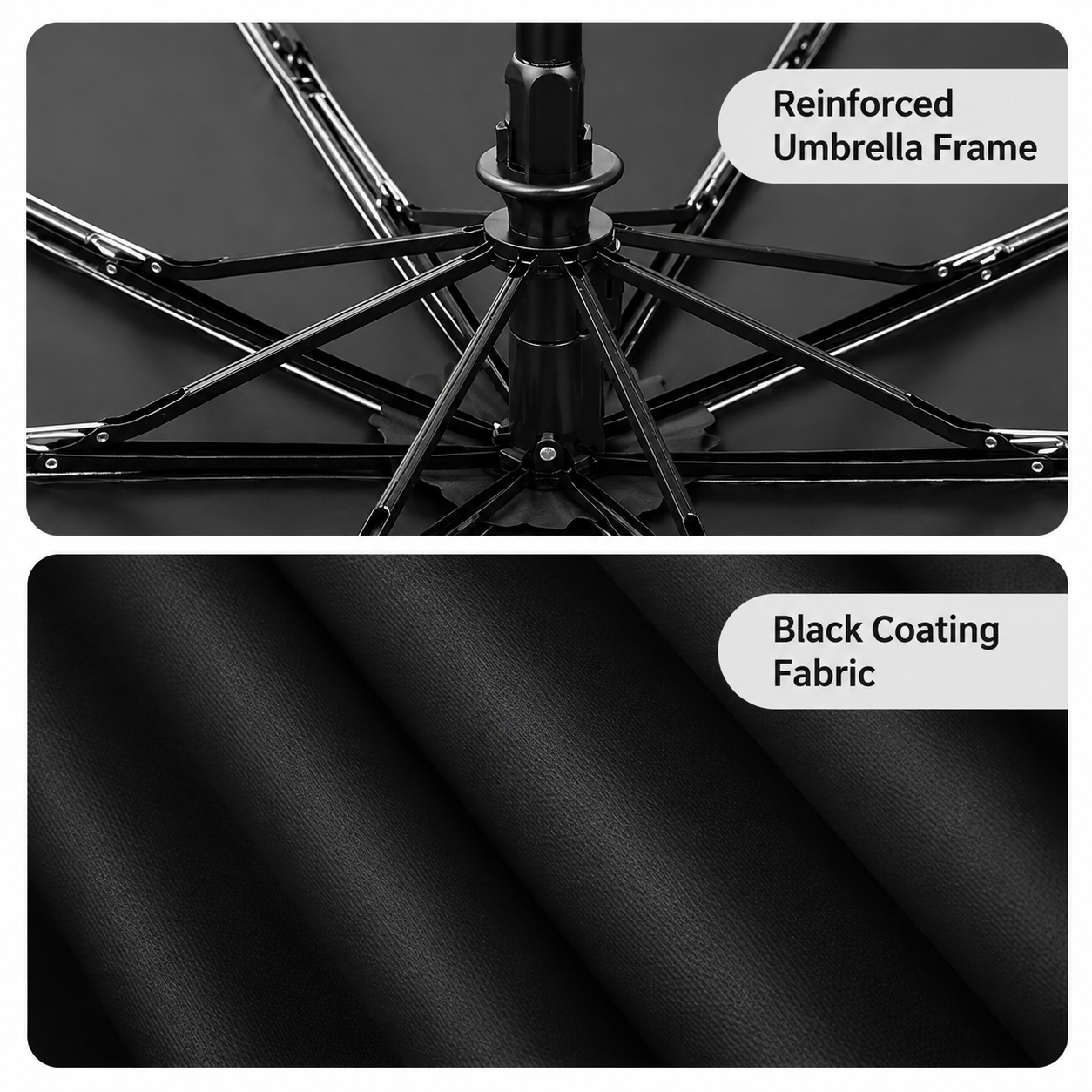 Blue Polka Dot Manual Folding Umbrella - 112 cm Canopy with Black Coating view 3