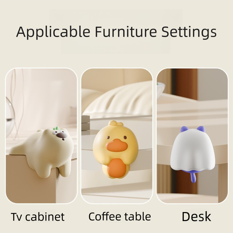 Beige Bear 4 Pack Cartoon Silicone Corner Protectors - Soft Right Angle view 6