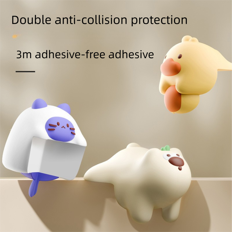 Yellow Duck 4 Pack Cartoon Silicone Corner Protectors - Soft Right Angle view 3