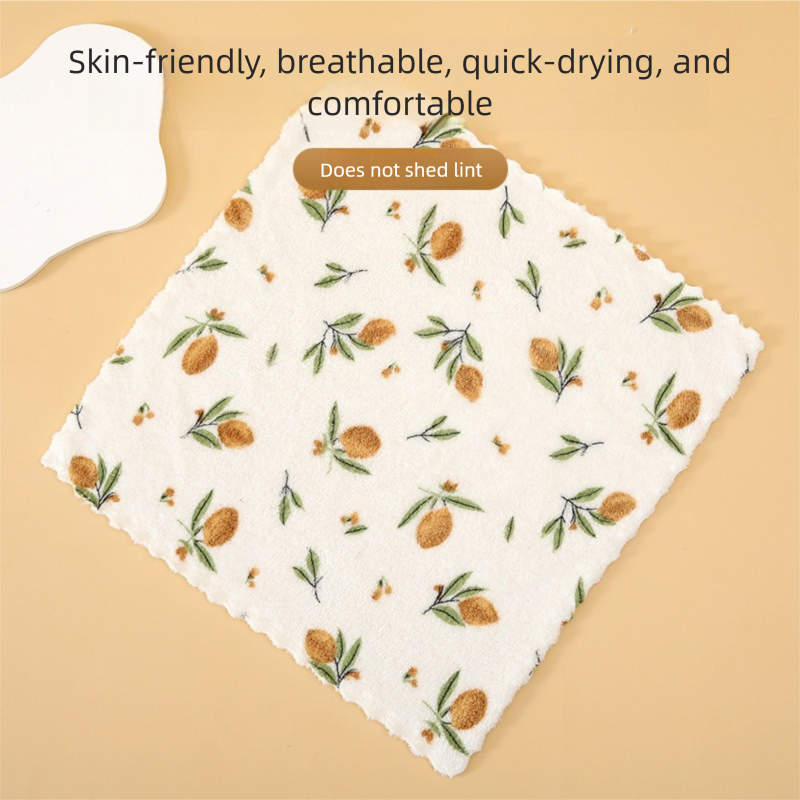 10 Pack Floral Coral Fleece Cleaning Cloth (White Floral Print)- 30x30cm Super view 3