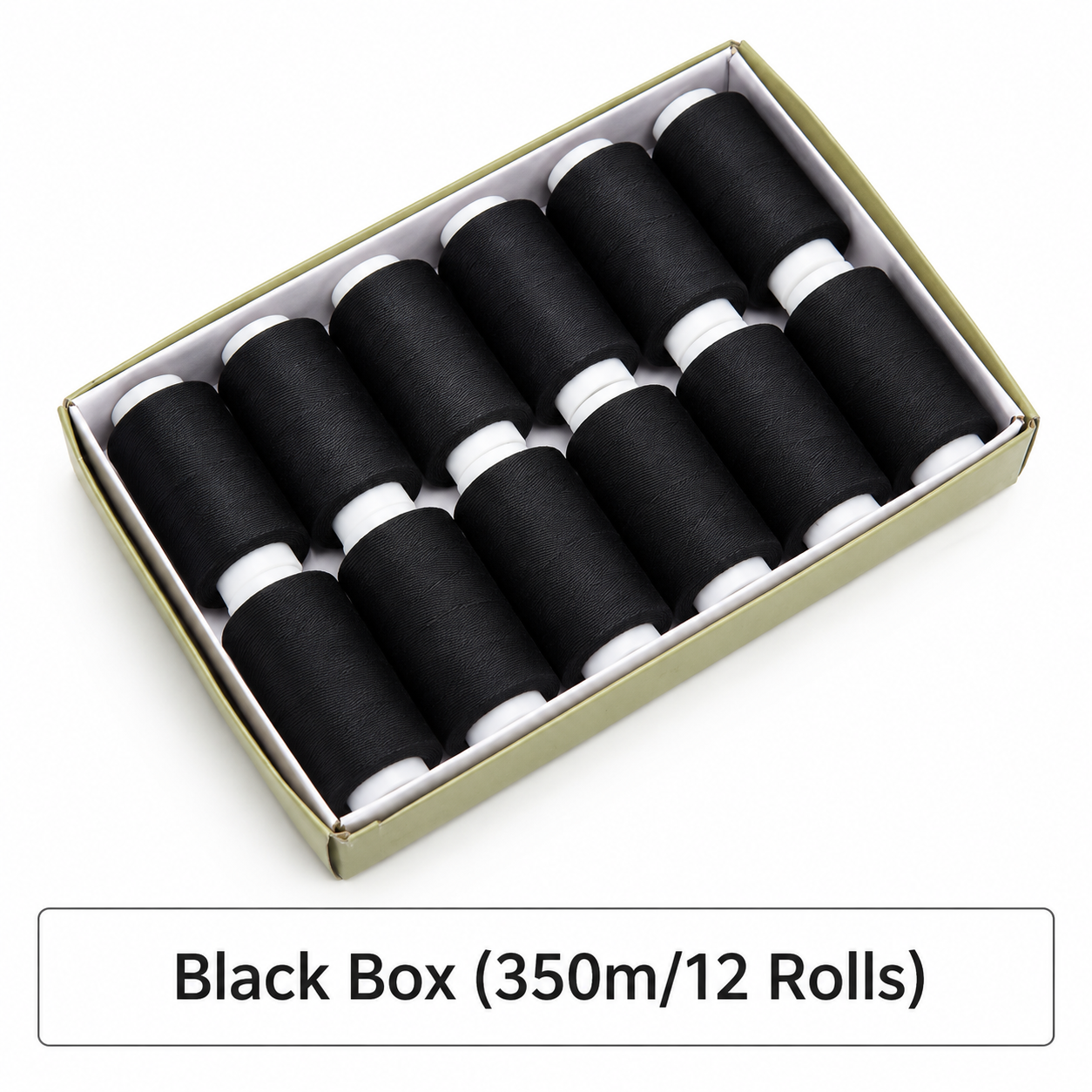 Black Sewing Thread 12 Pack - 350m Per Spool All Purpose Thread Set for Hand — image 1