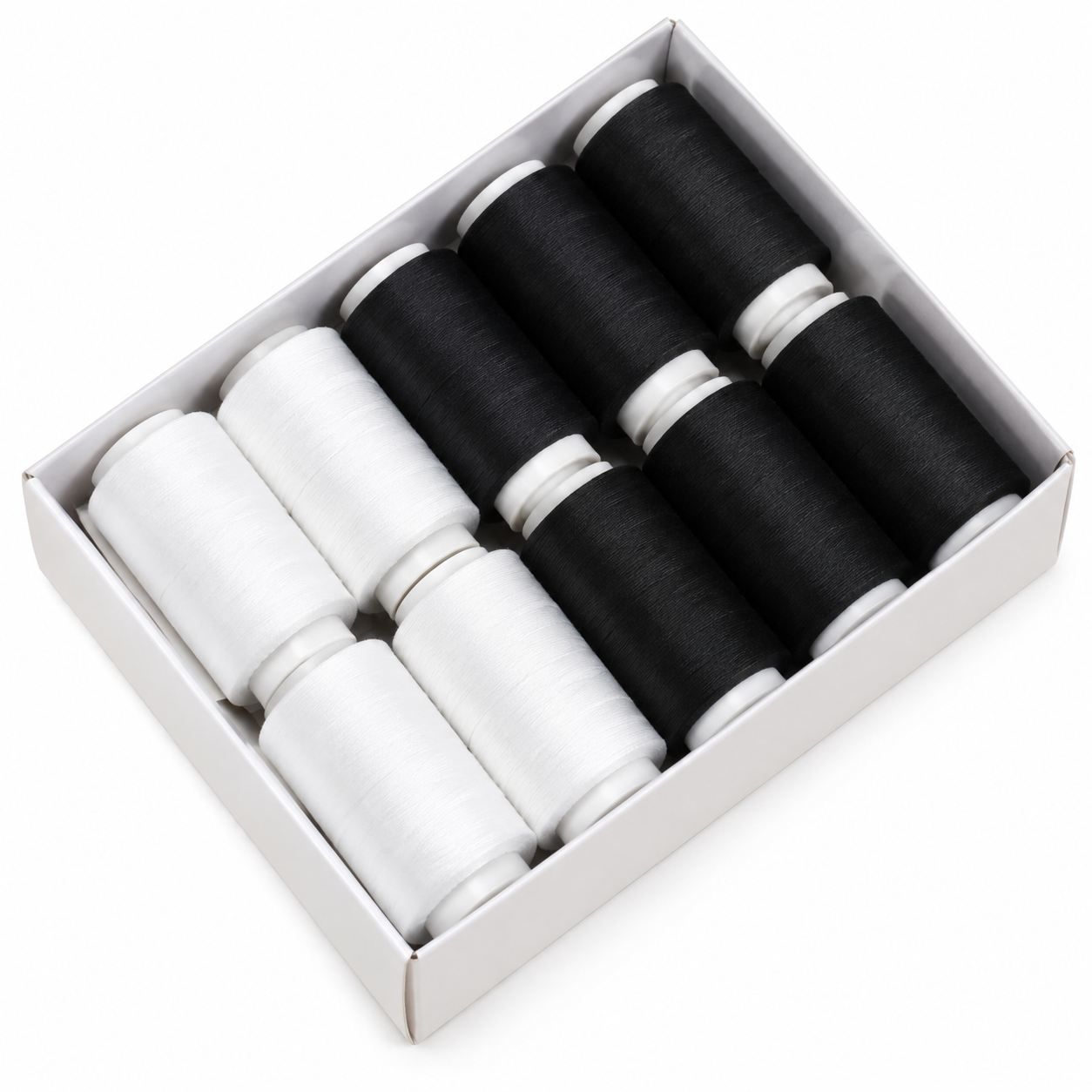 Black and White Sewing Thread 12 Pack - 350m Per Spool All Purpose Thread Set — image 1