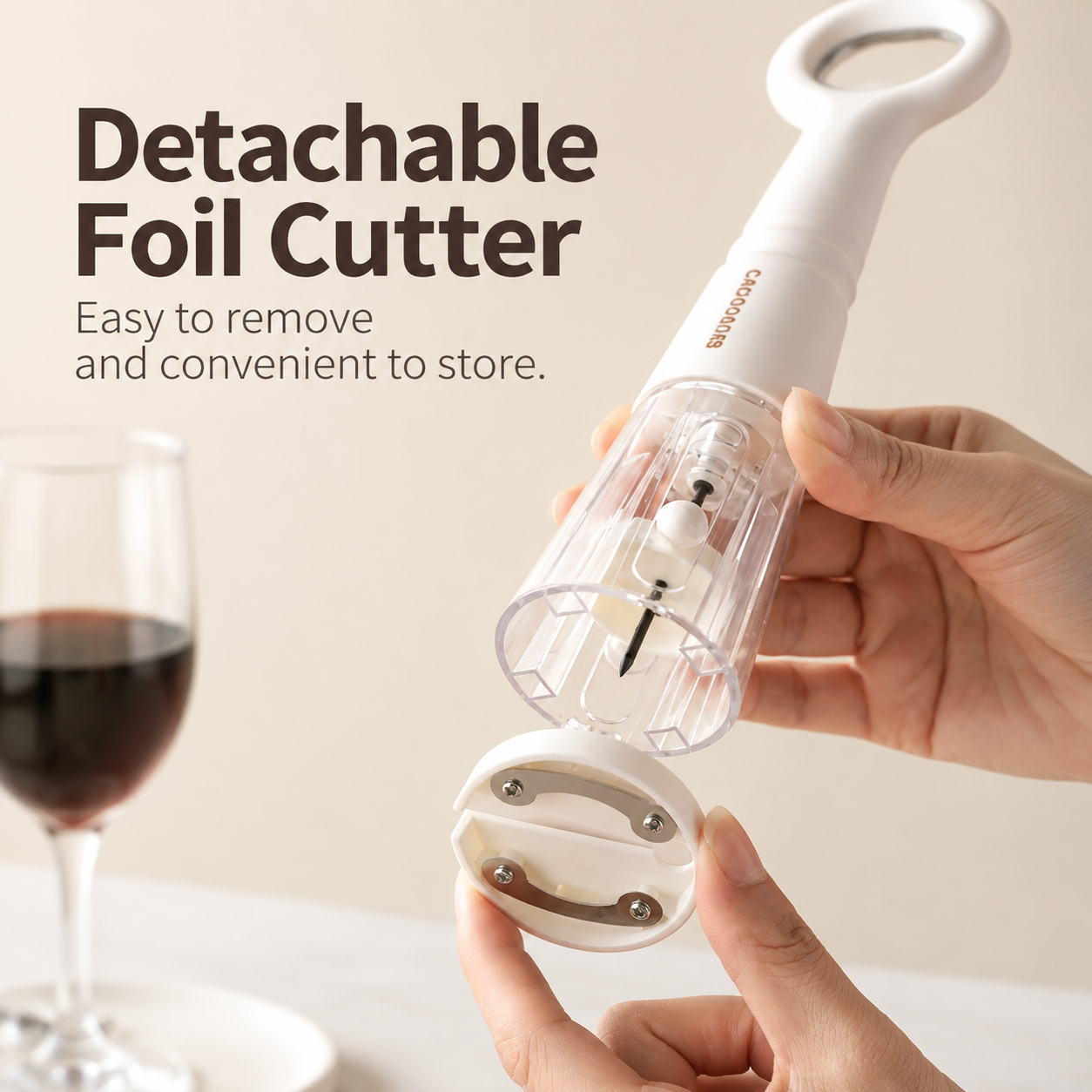 Brown 2 in 1 Air Pressure Wine Bottle Opener - 24cm Pneumatic Cork Remover view 2