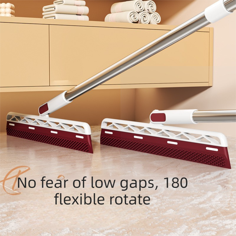 Purple 2 in 1 Floor Squeegee Broom - 102cm Long Handle 32cm Double Sided view 3