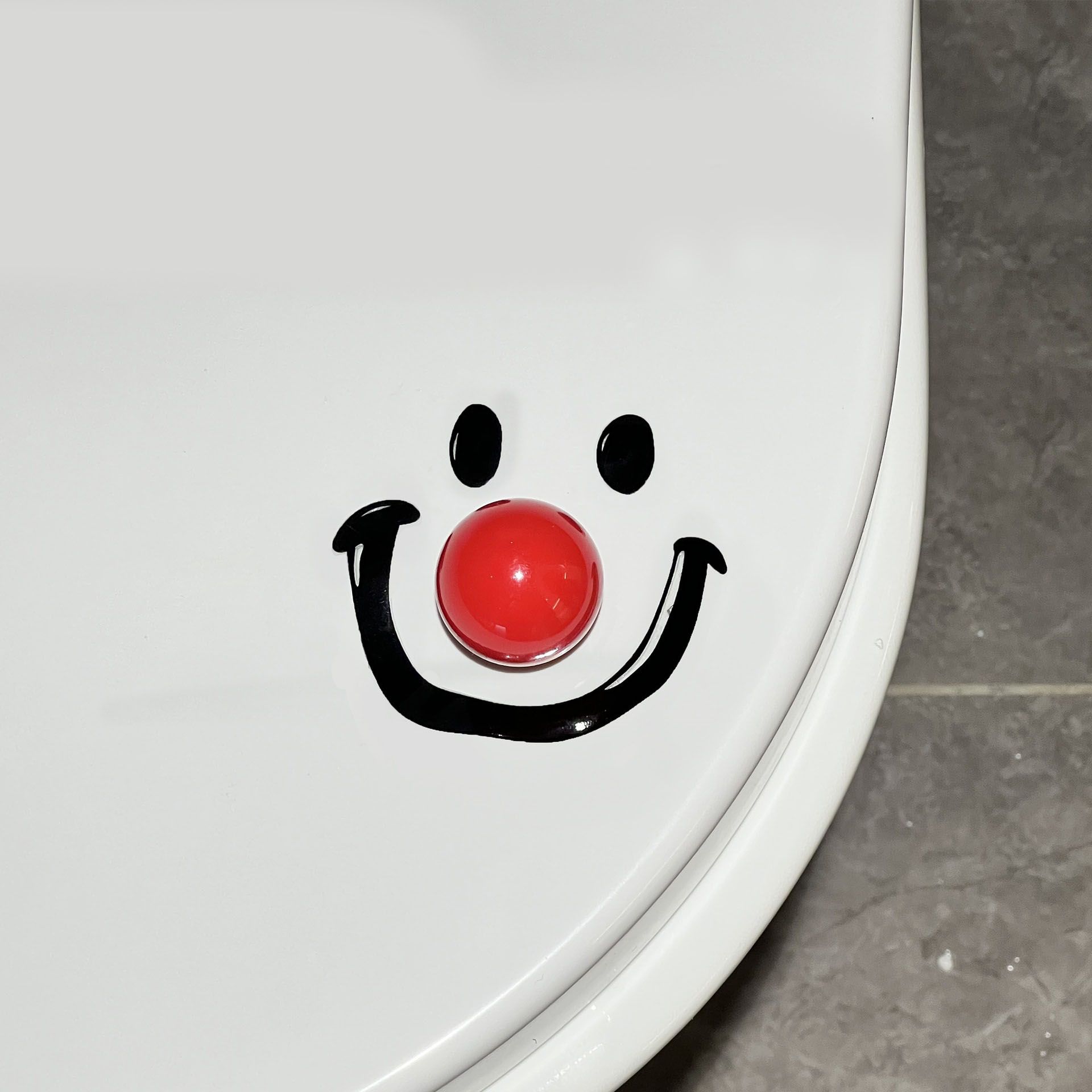 2 PCS Red Smiley Face Toilet Seat Lifter - Adhesive Bathroom Lifter Handle for