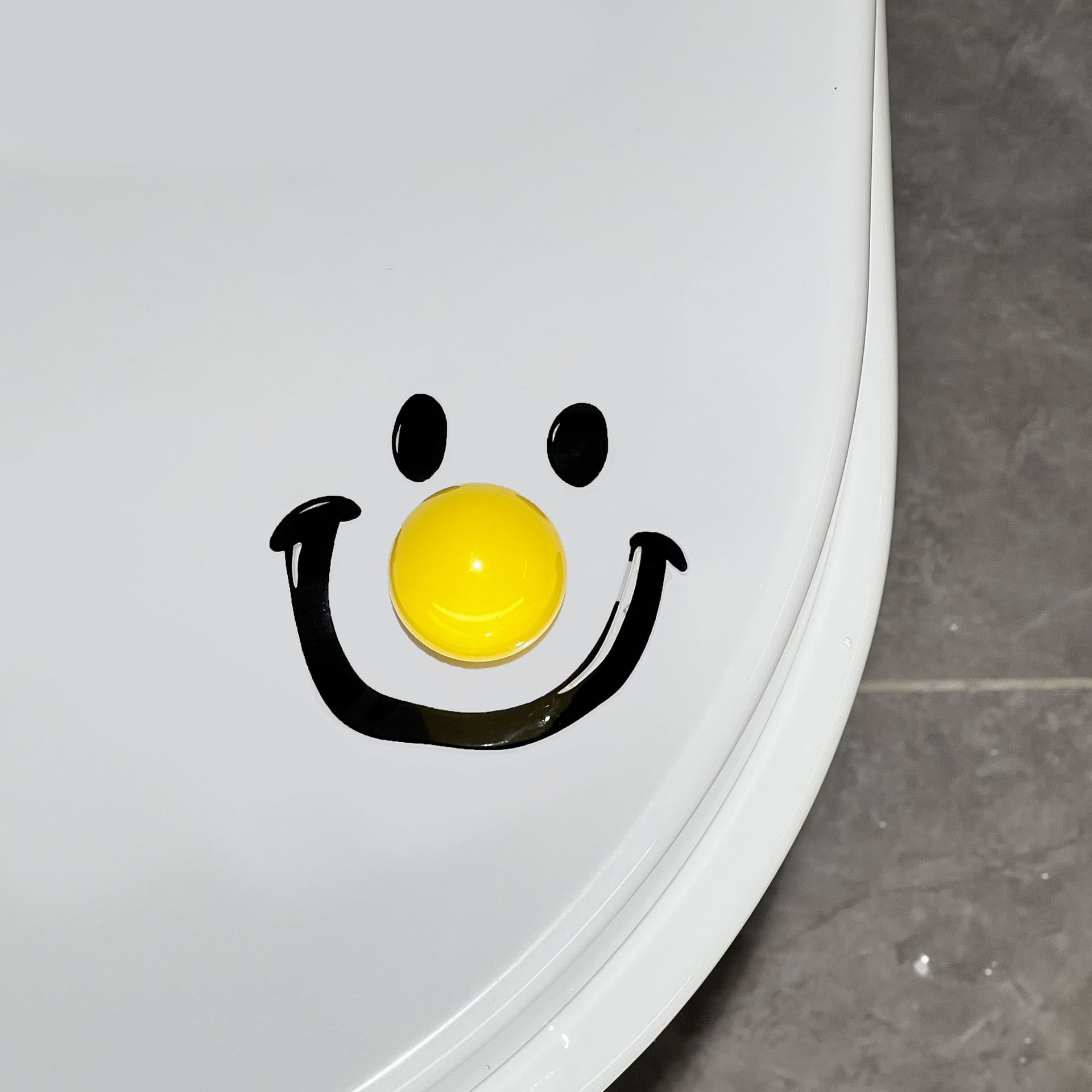 2 PCS Yellow Smiley Face Toilet Seat Lifter - Adhesive Bathroom Lifter Handle