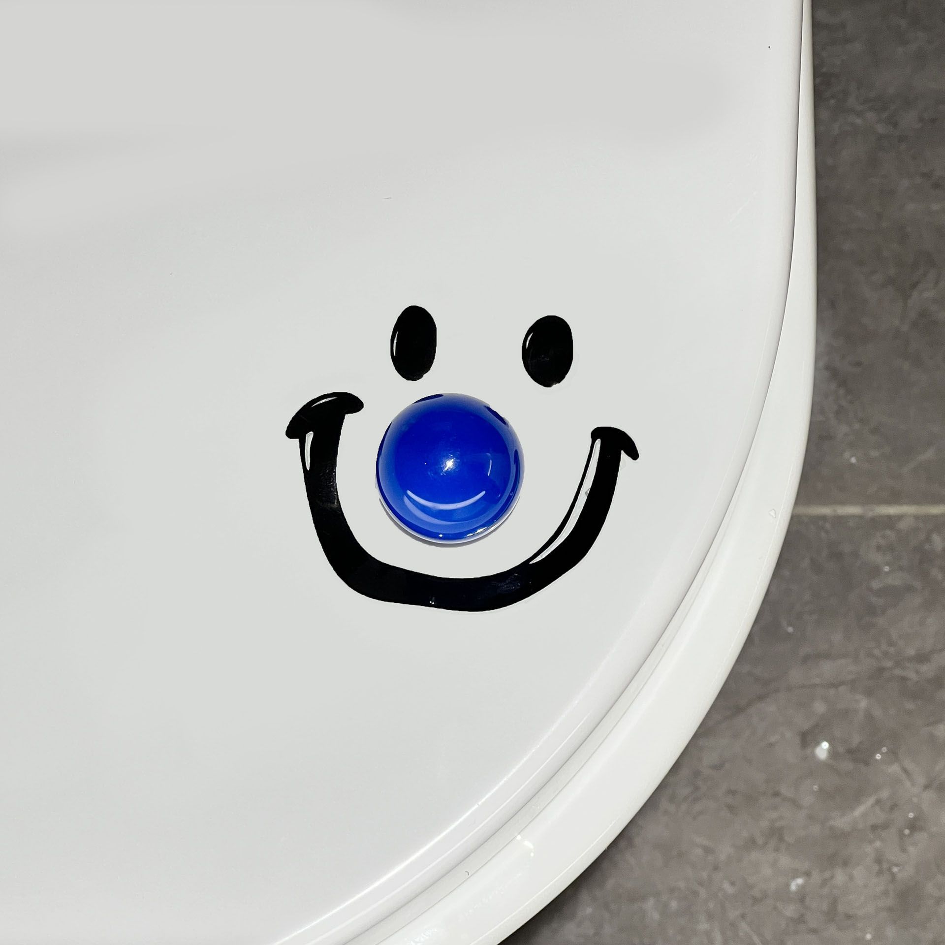 2 PCS Blue Smiley Face Toilet Seat Lifter - Adhesive Bathroom Lifter Handle