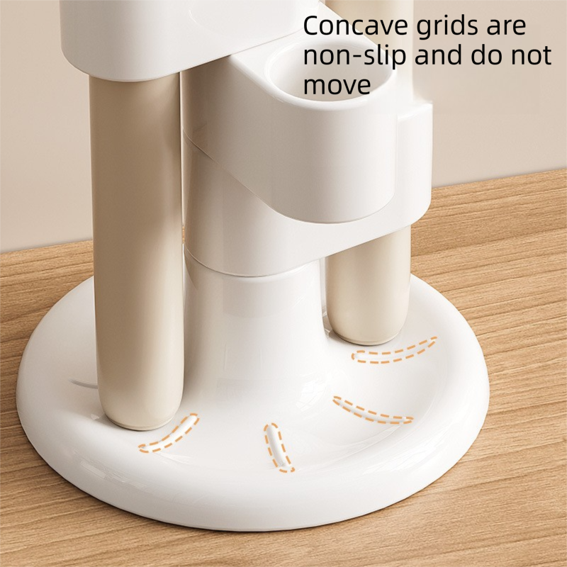 360 Rotating Toothbrush Holder - Vertical Layered Storage Stand with Anti Slip view 4