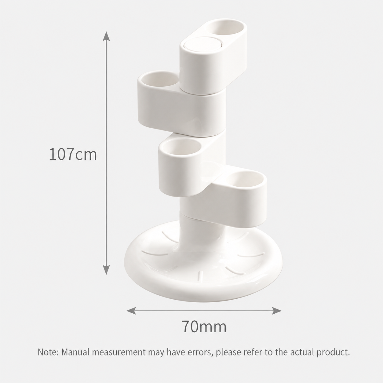 360 Rotating Toothbrush Holder - Vertical Layered Storage Stand with Anti Slip view 8