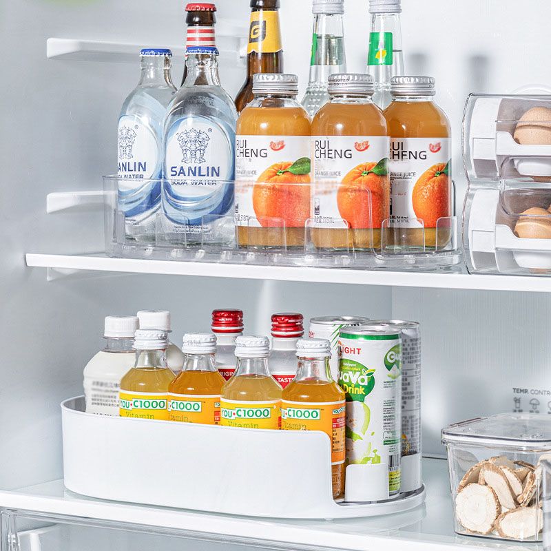 360° Rotating Refrigerator Organizer - Clear Oval Turntable for Pantry view 5