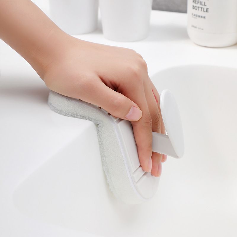 Flexible Bathroom Cleaning Brush with Replaceable Sponge Pads - Handheld view 5