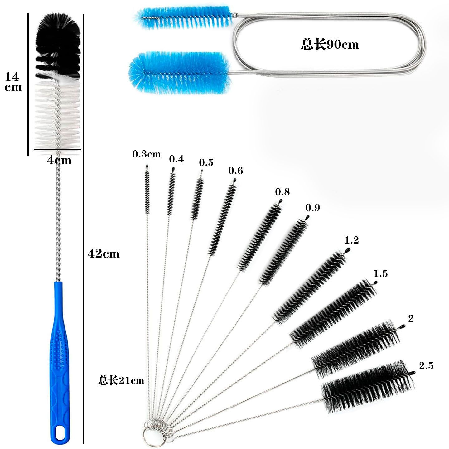 12 Piece Tube Cleaning Brush Set - Multi Size Brushes for Bottles view 6