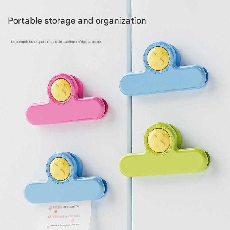 Green Timing Sealing Clip with Magnetic Date Tracker - 5 Pack Kitchen Snack view 5