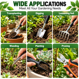 20 Piece Gardening Tool Set with Pruning Shears and Repotting Mat - Garden view 4