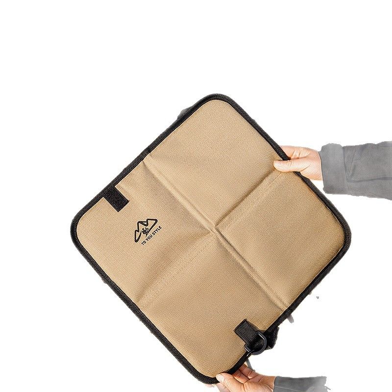Khaki Foldable Camping Seat Pads 2 Pack - 36 x 36 cm Portable Moisture