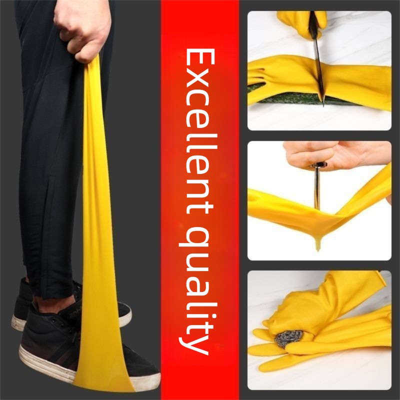 Reusable Rubber Cleaning Gloves 5 Pairs - Medium 33 x 9.5 cm view 4