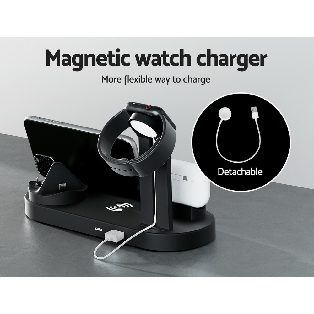 Devanti 4-in-1 Wireless Charger Dock Multi-function Charging Station for Phone view 7