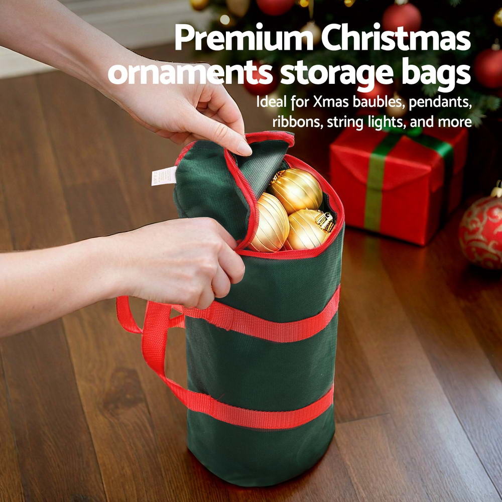Jingle Jollys Christmas Baubles Storage Bag Xmas Ornaments Bag Container Green view 6