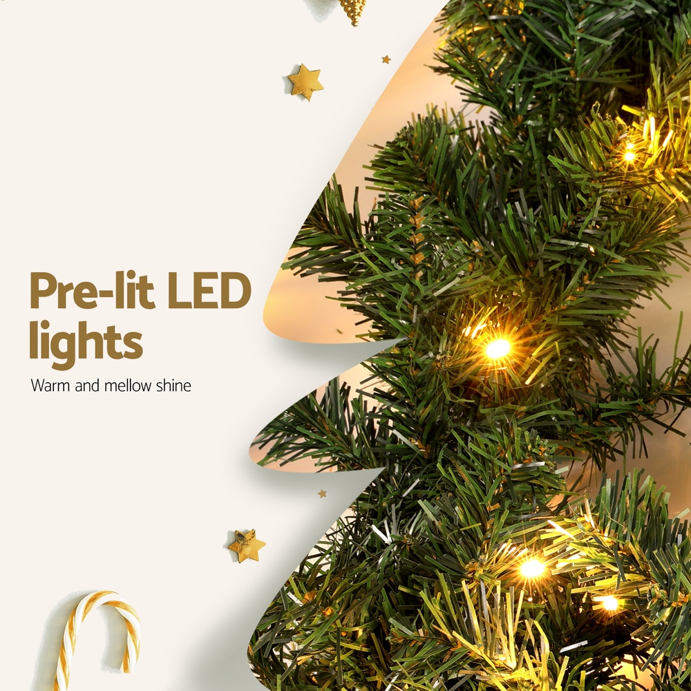 Jingle Jollys 20M Christmas Garland LED Lights Party Xmas Decorations 1400 Tips view 6