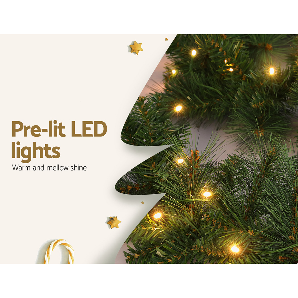 Jingle Jollys 1.8m Christmas Garland with LED lights Party Xmas Decorations view 4