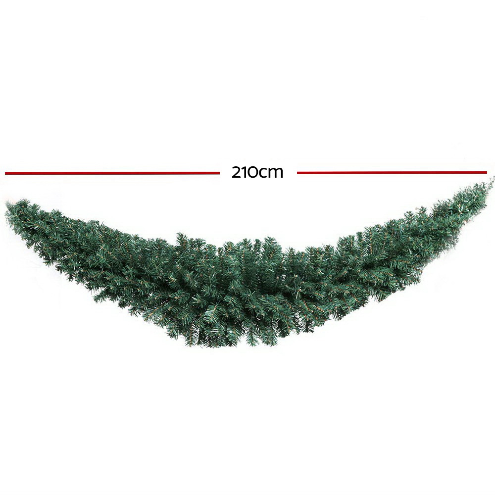 Jingle Jollys 2.1m Christmas Garland Xmas Decorations Green Wedding Party view 2