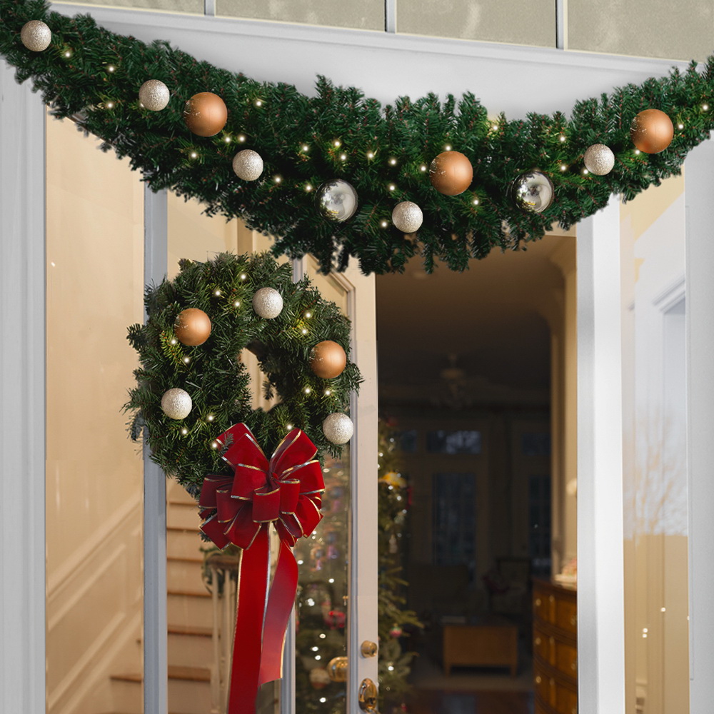 Jingle Jollys 2.4m Christmas Garland Xmas Decorations Green Wedding Party view 7
