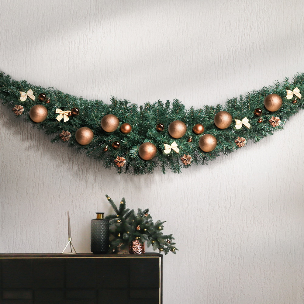Jingle Jollys 2.4m Christmas Garland Xmas Decorations Green Wedding Party view 8