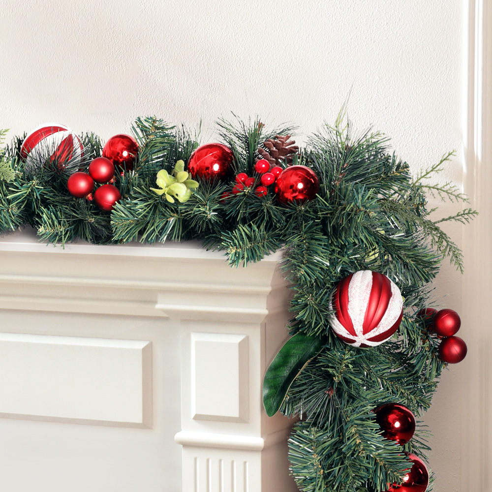 Jingle Jollys 2.7m Christmas Garland with Decorations Xmas Wedding Party view 8