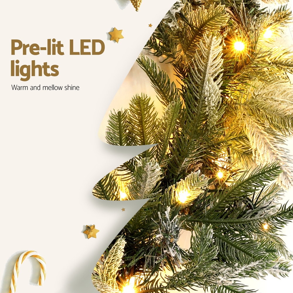 Jingle Jollys 3M Christmas Garland Pre-lit LED Lights Snow Frosted Tips Decor view 6
