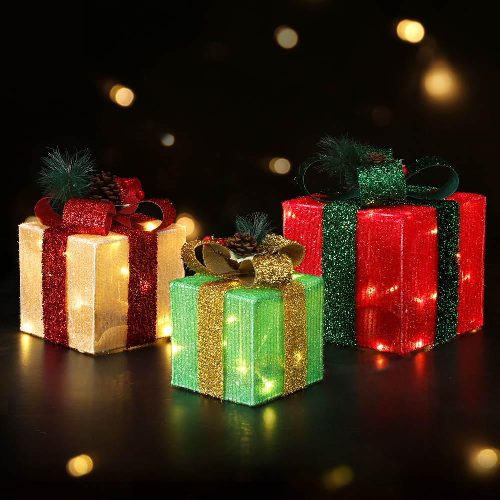 Jingle Jollys Christmas Lights 60 LED Fairy Light Gift Box 3pcs Decorations RGW view 7