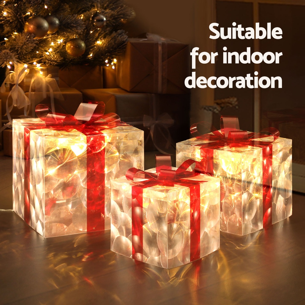 Jingle Jollys Christmas Lights 70 LED Fairy Light Gift Box 3pcs Decorations Red view 5