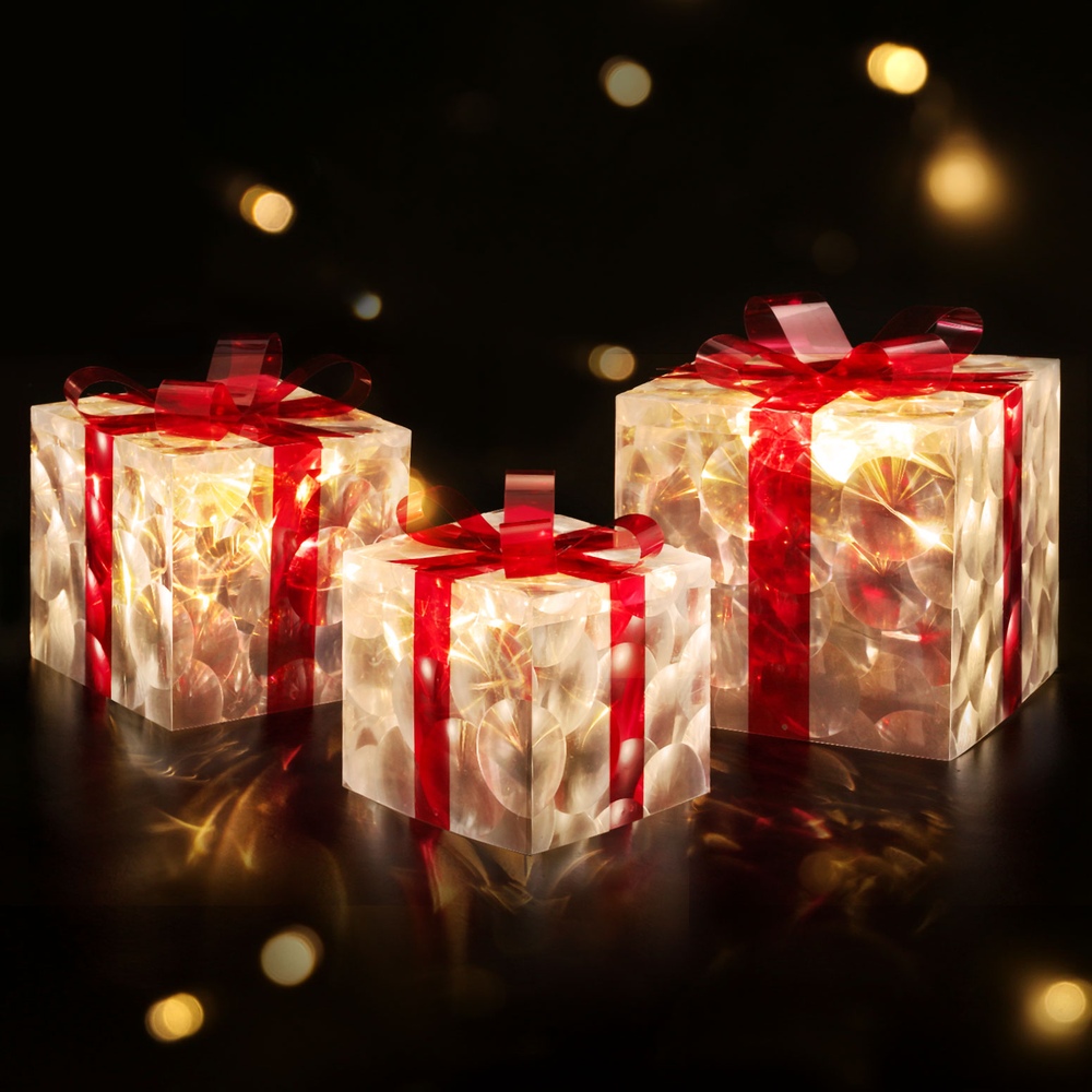 Jingle Jollys Christmas Lights 70 LED Fairy Light Gift Box 3pcs Decorations Red view 7